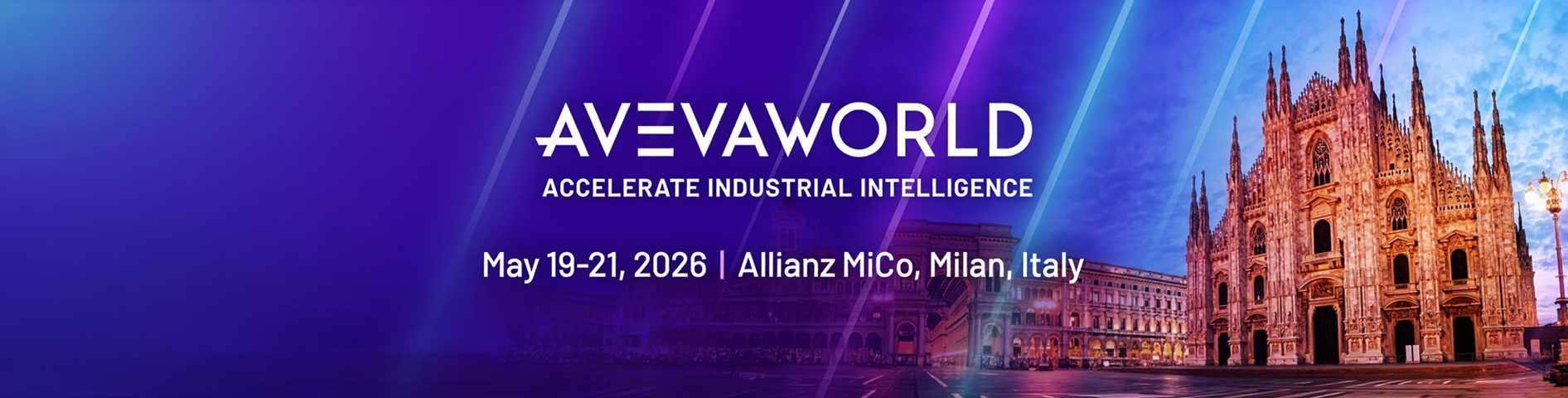 AVEVA World 2026 will take place in Milan, Italy, from May 19–21